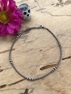 16" "Navajo Style" Sterling Pearls