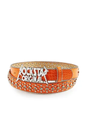 Blaze Rockstar Silver/Orange Logo Belt