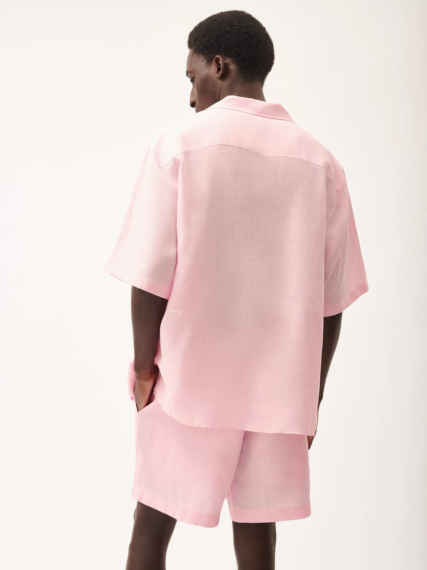 DNA Aloe Linen Camp Collar Shirt—magnolia pink