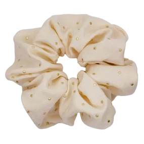 Drops of Gold Scrunchie in Cream