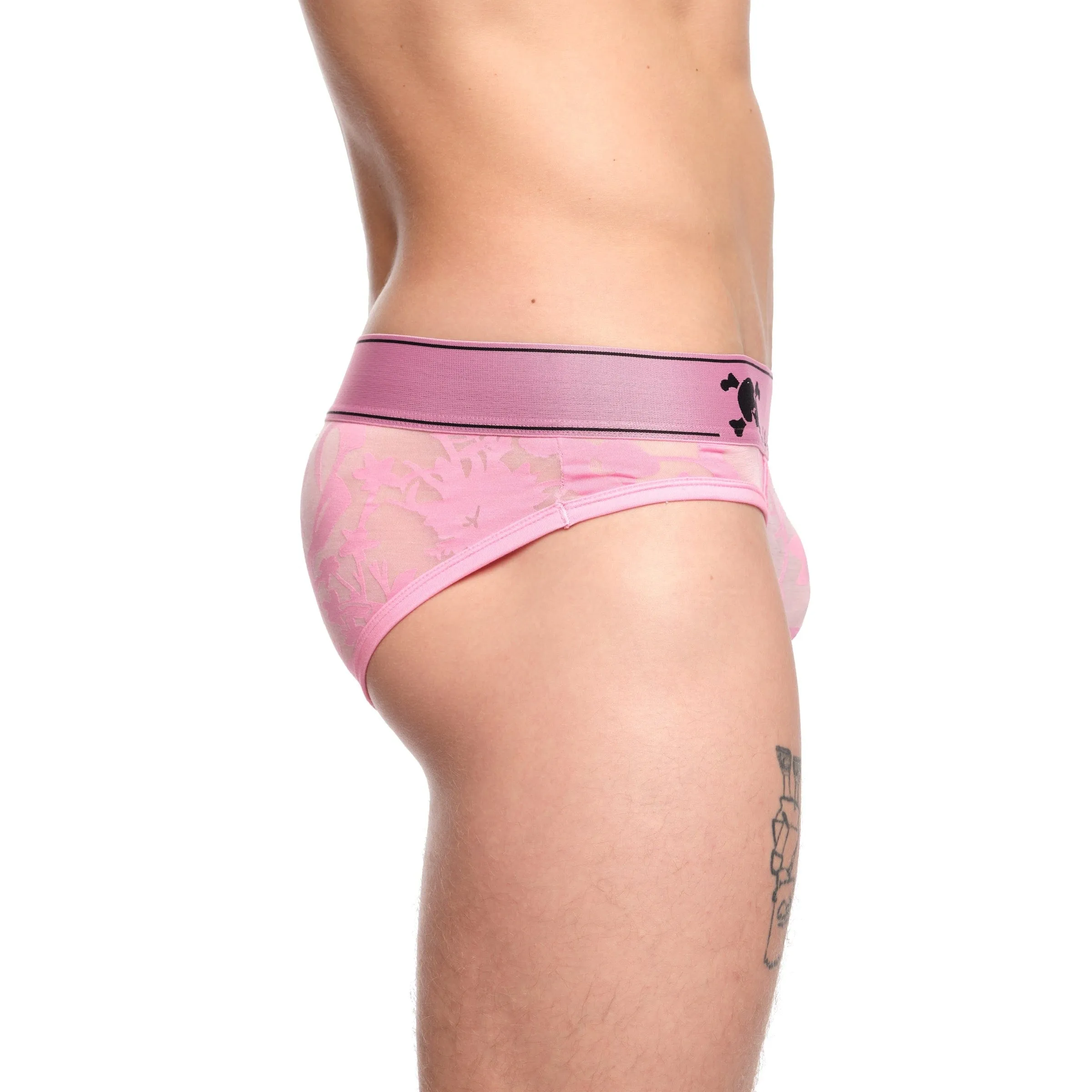 Dutch Floral Burnout Brief Pink