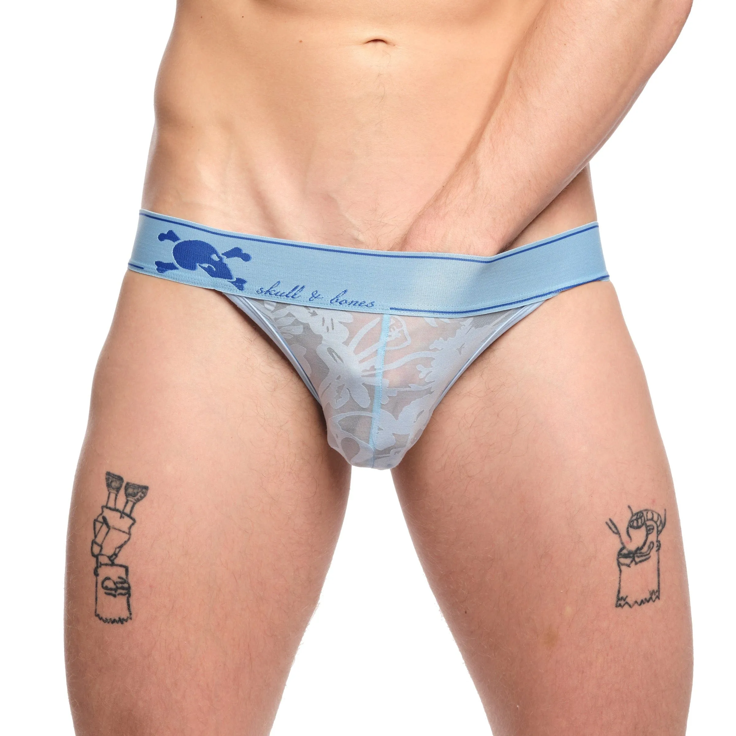 Dutch Floral Burnout Sport Brief Sky