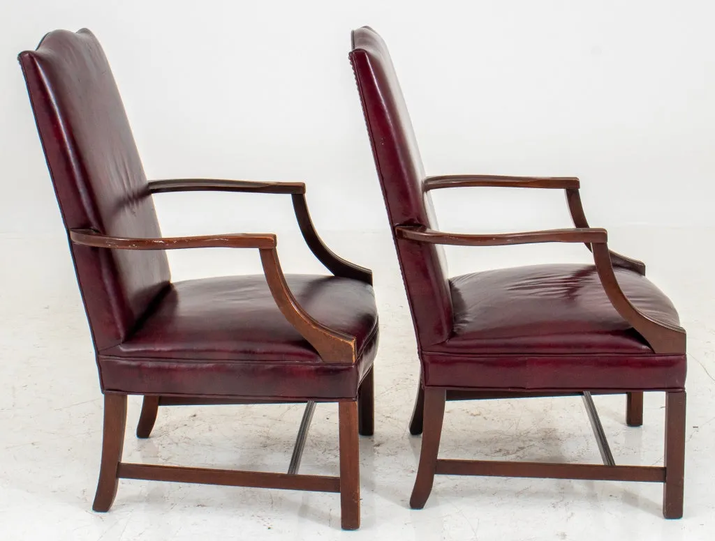 George II Style Tallback Library Armchairs