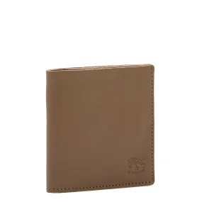 Il Bisonte Mushroom Grey Square Bi Fold Slim Wallet