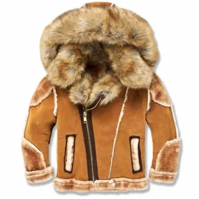 Kids Jordan Craig El Jefe Shearling Moto Jacket (Cognac) 91625K