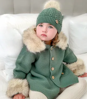 Pangasa Elm Green Faux Fur Jacket