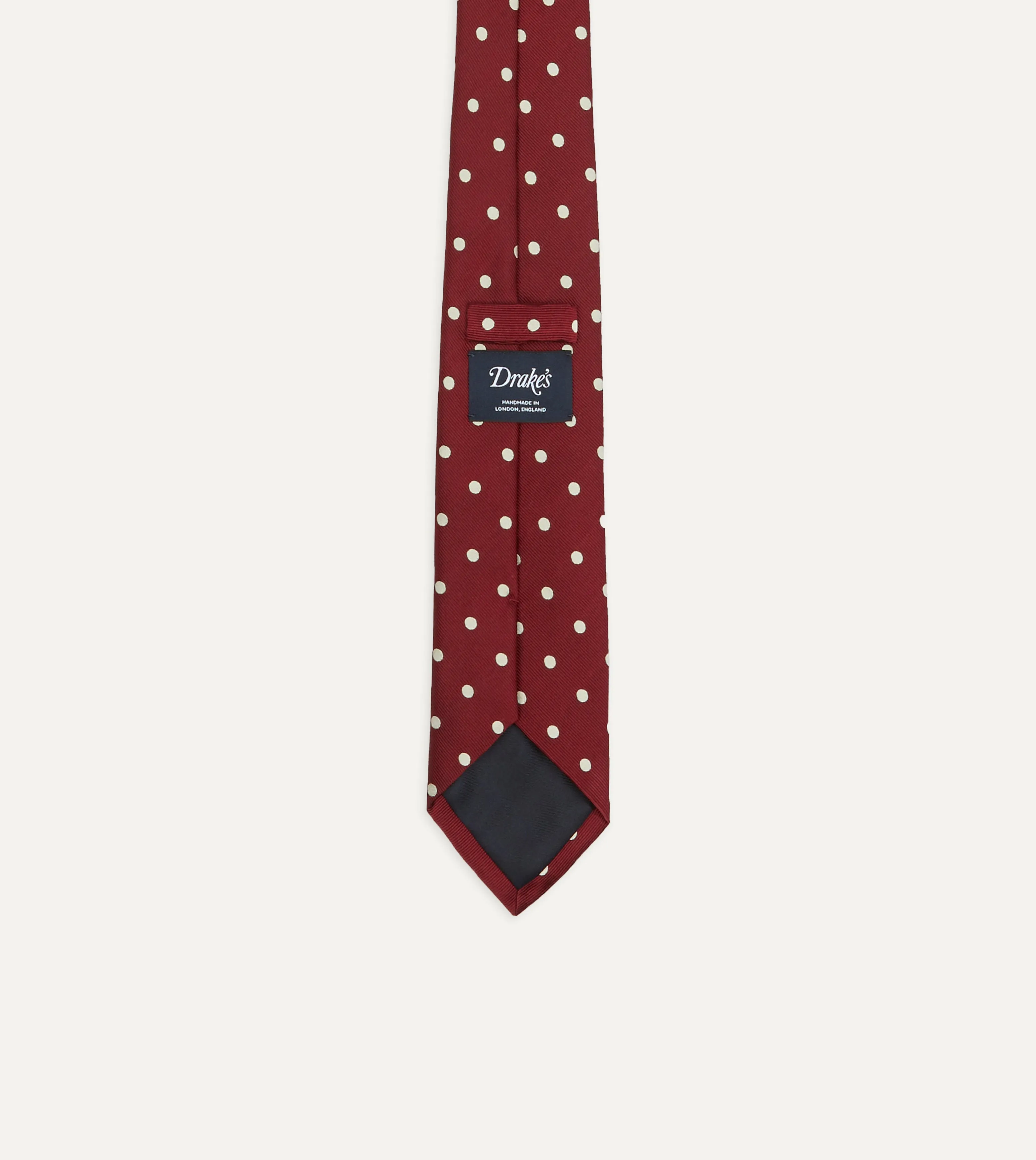 Red Polka Dot Silk Tipped Tie