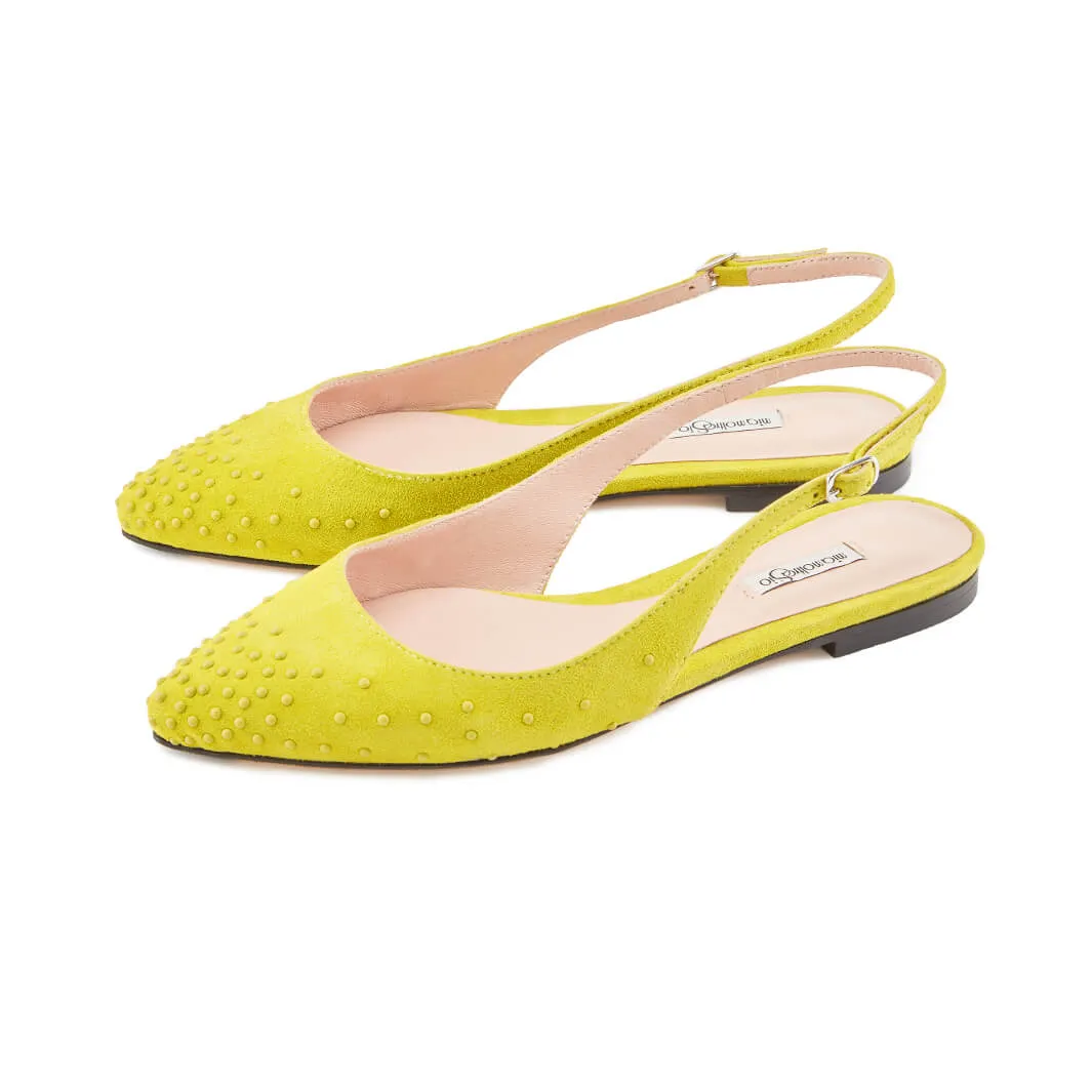 Sandaletti Suede Lime con Borchie