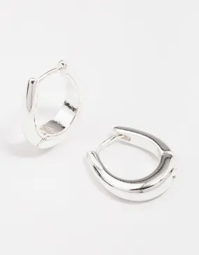 Silver Plated Gradual Small Huggie Hoop Earrings