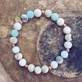 soothe // amazonite and copper mala bead bracelet