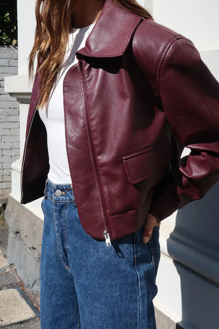 Tony Cropped Jacket | Plum