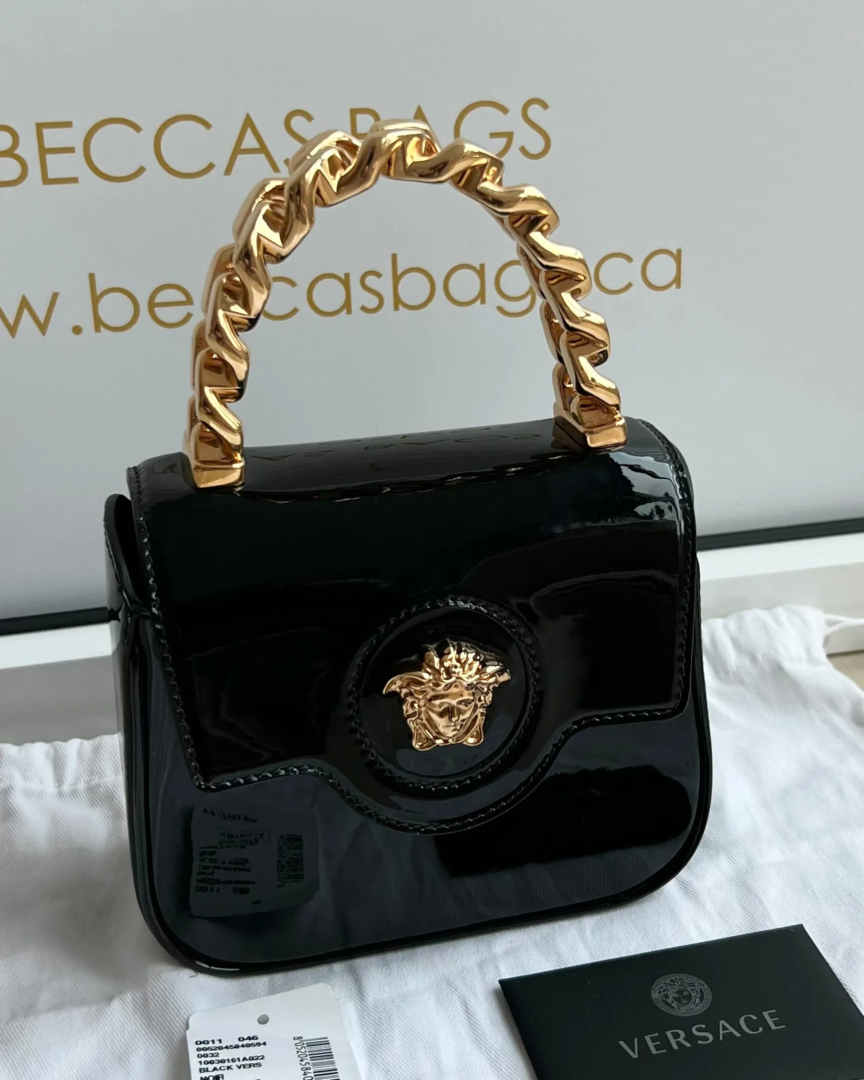 Versace La Medusa Patent Mini Bag