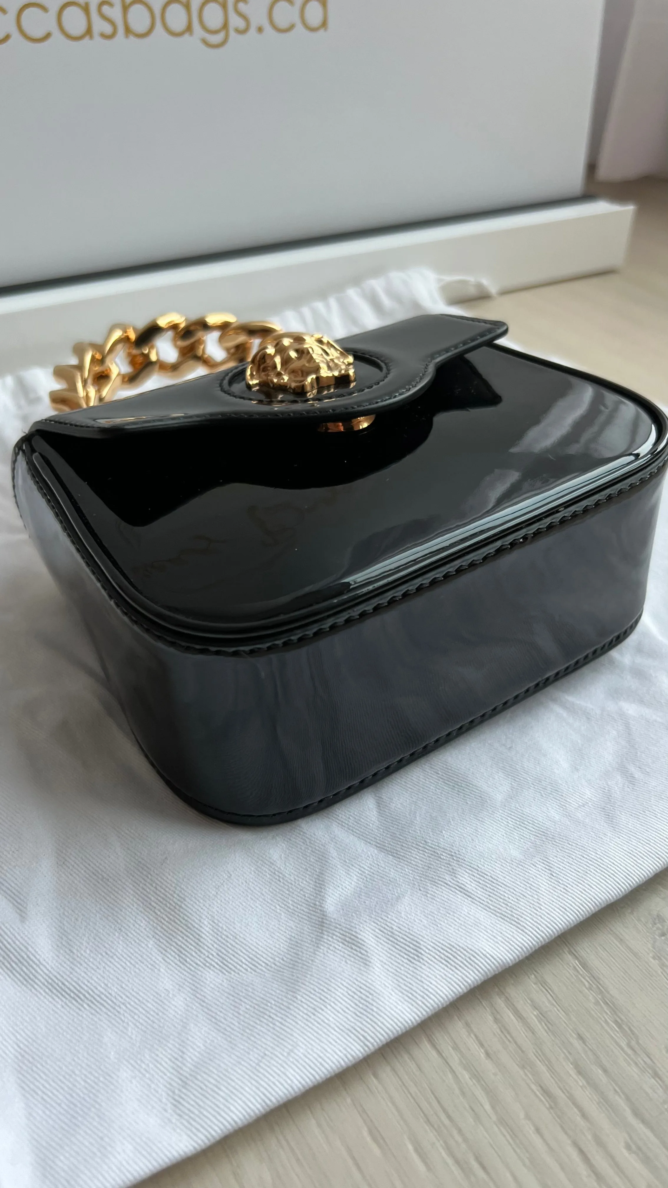 Versace La Medusa Patent Mini Bag