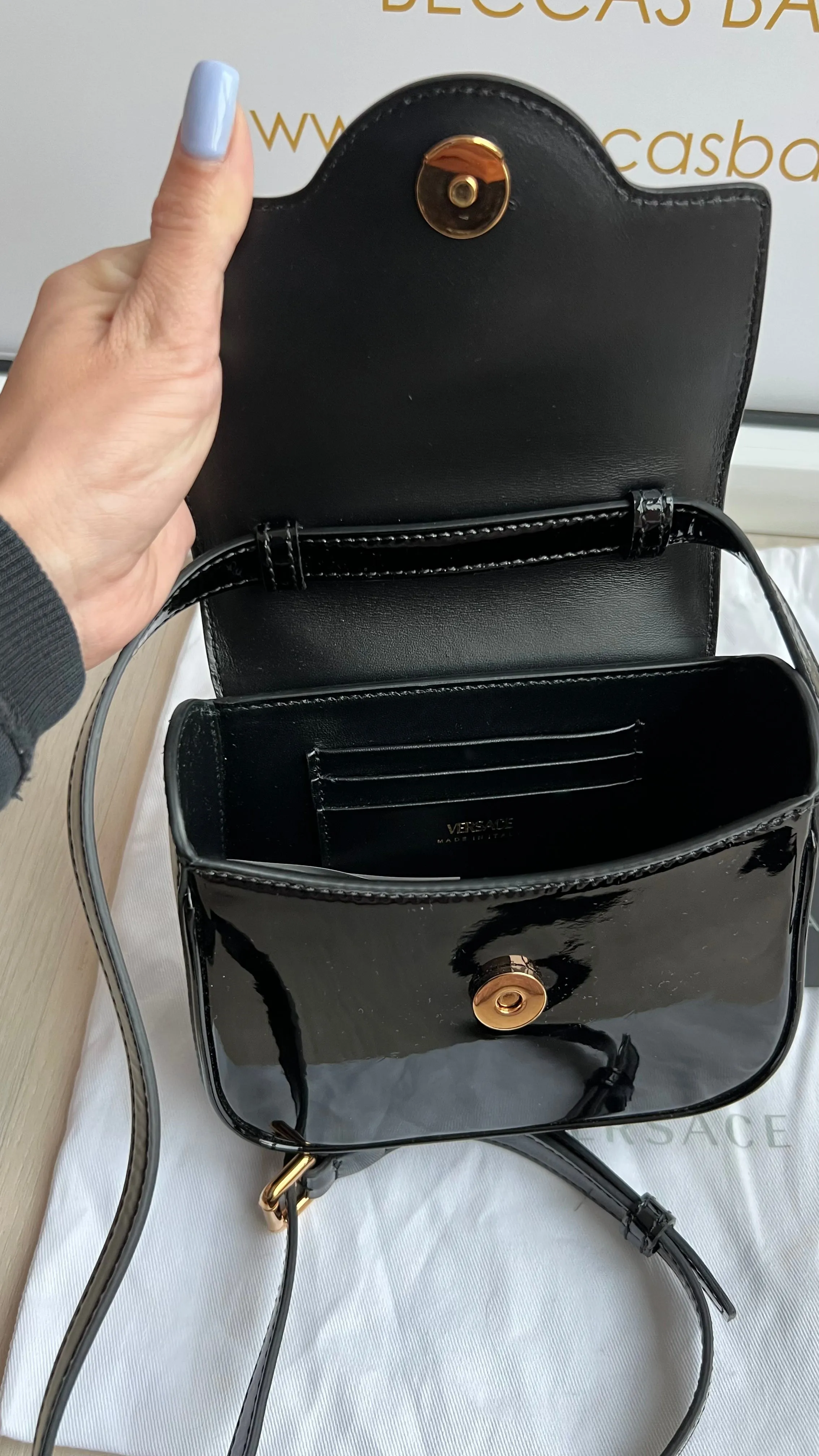 Versace La Medusa Patent Mini Bag