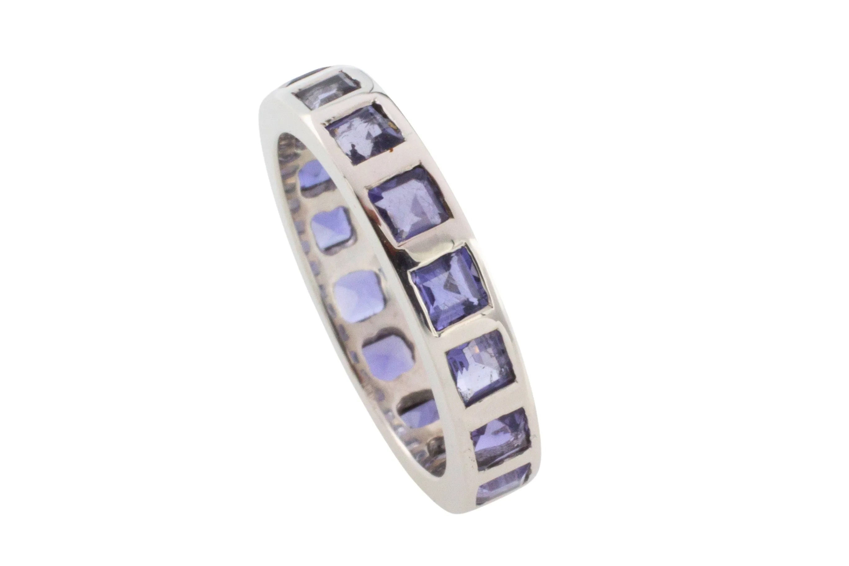 White gold tanzanite band