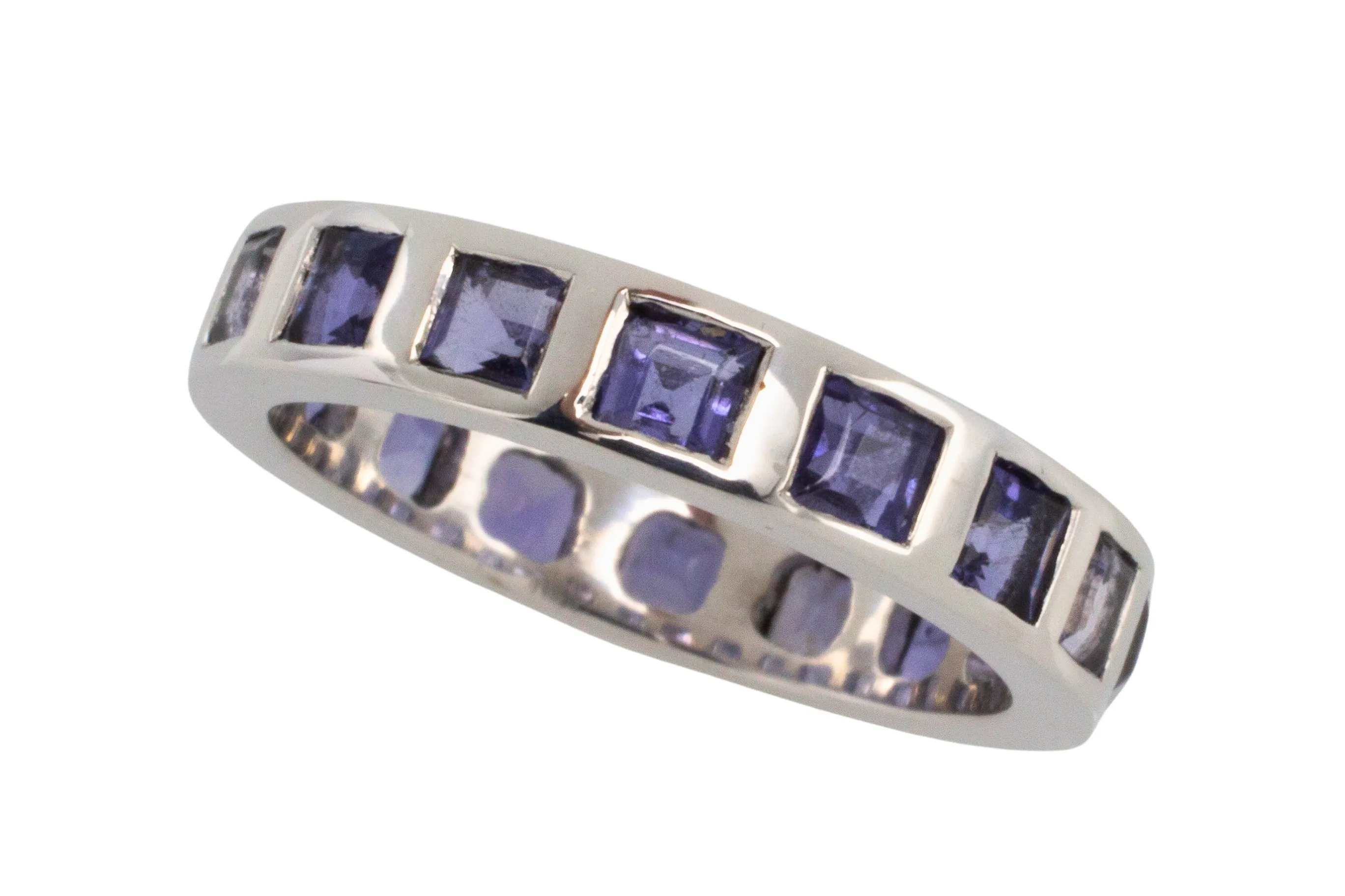 White gold tanzanite band